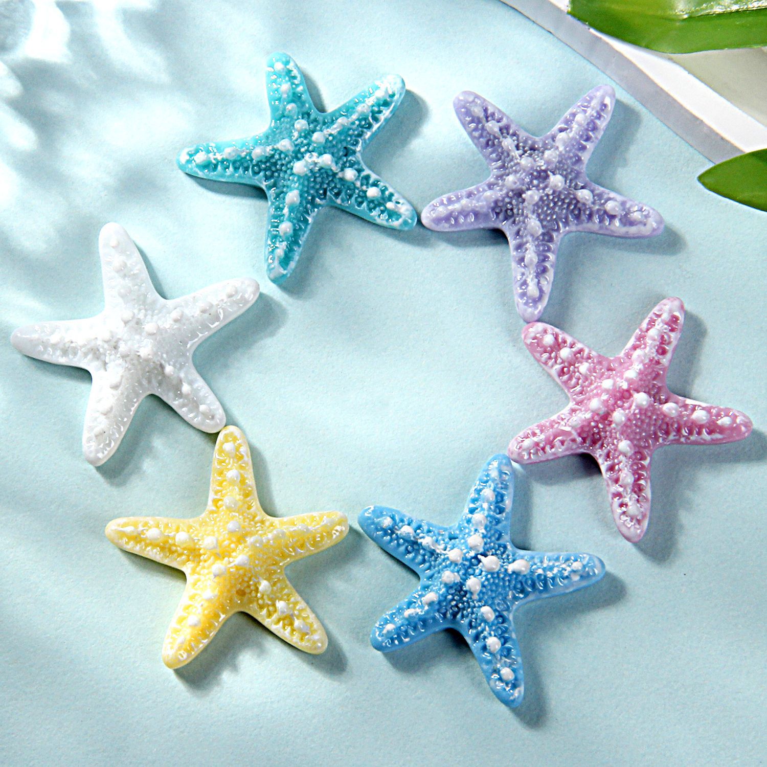 Wholesale small size simulation starfish resin aessories DIY hairpin shoe buckle resin small aessories DIY storage box cross-border explosions