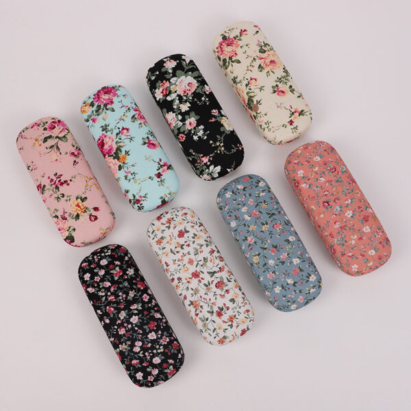 oly-04e0a0de5702b819d6c86bab7fd8c98a Wholesale Handmade Vintage Cotton Linen Floral Cloth Style Simple Glasses Box Cotton Cloth Floral Folding Glasses Box Pastoral Style
