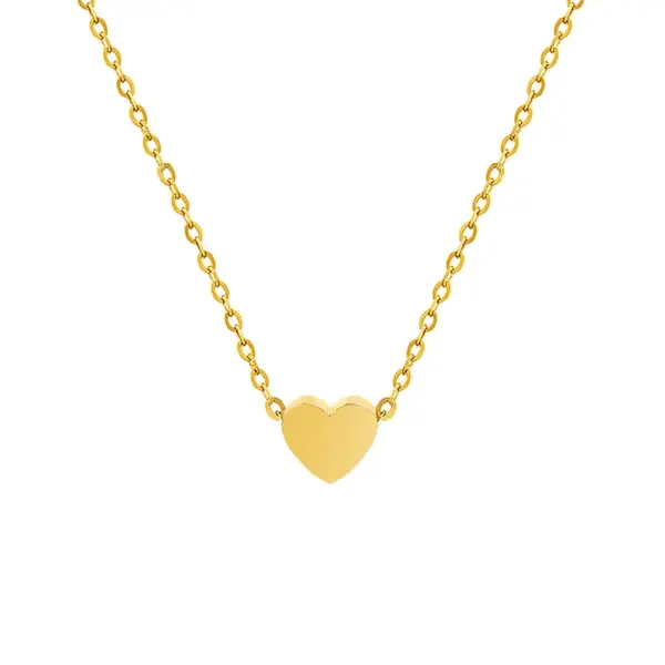 Wholesale Jewelry Simple Style Heart 304 Stainless Steel 18K Gold Plated Plating Necklace