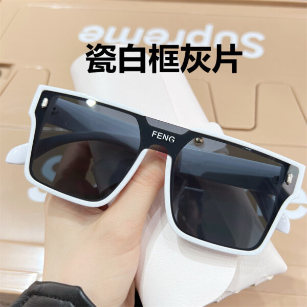 Wholesale Jingwei New Style Simple Square Sunglasses Women's Trendy Hip-Hop Internet Celebrity Glasses Personalized Conjoined Outdoor Sunscreen Sunglasses