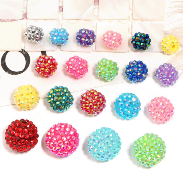 Wholesale Colored diamond studded bead