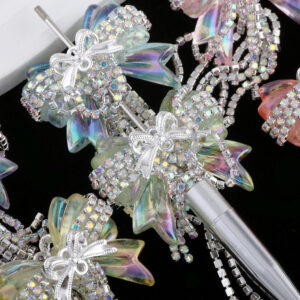 oly-04eb017ff3b6a6d976bc894520cedd60 Wholesale Cross-border TK Live Heavy Industry Drill Chain Tassel Bow Diamond Ball Straight Hole Beads DIY Mobile Phone Key Chain Necklace Accessories