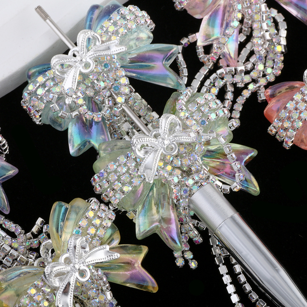 Wholesale Cross-border TK Live Heavy Industry ill Chain Tassel Bow Diamond Ball Straight Hole Beads DIY Mobile Phone Key Chain Necklace Aessories