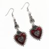 Wholesale Hot Gothic Punk Rose Wings Flower Red Oil Drops Heart-Shaped Earrings Factory Direct Sale
