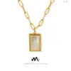 Wholesale PVD Coated Real Gold Plated 18K Gold Geometric 304 Stainless Steel French Style Waterproof Non Tarnish 304 Stainless Steel Necklace