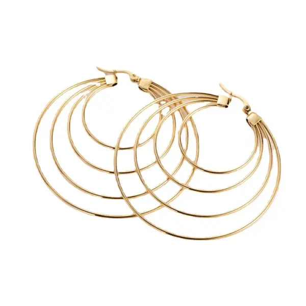 Wholesale Exaggerated Water Droplets Plating Stainless Steel No Inlaid 18K Gold Plated Earrings
