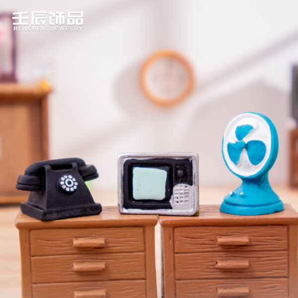 oly-04f0a8414dd92b7f4c229c18393b3b59 Wholesale Simulation Retro Home Appliances TV Radio Micro Landscape Mini Doll Accessories
