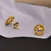 Wholesale 1 Pair Retro Geometric 201 Stainless Steel Gold Plated Stainless Steel Earrings