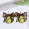 Wholesale Cross-border New Sports Style Baseball Softball Western Style Leopard Print Polo Dot Bow Pendant Earrings Acrylic Earrings