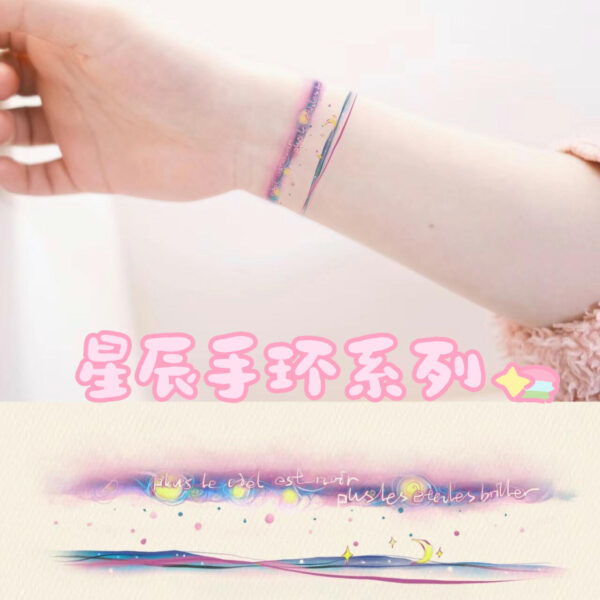Wholesale Star Sea Bracelet Color Tattoo Sticker Waterproof Long-lasting Women's Trendy New Student Sweet Cool Personality INS Sticker