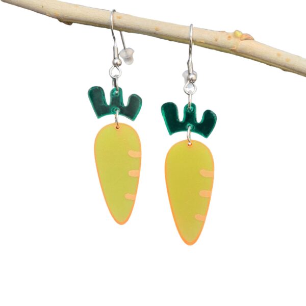 Wholesale Cross-border European and American Acrylic Fruit Creative Earrings Carrot Strawberry Pineapple Summer Cute Holiday Earrings