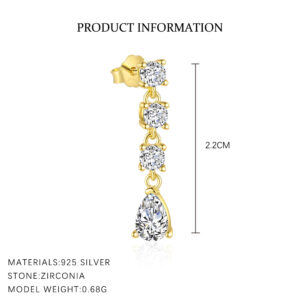 E4754-gold color/single / 925 silver