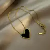 PVD Coated Real Gold Plated 18K Gold Heart Shape 304 Stainless Steel Sweet Waterproof Non Tarnish 304 Stainless Steel Necklace