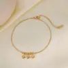 Wholesale 1 Piece Geometric Letter Butterfly Anklet 304 Stainless Steel Waterproof Non Tarnish Plastic PVD Coated Real Gold Plated 18K Women's Basic Simple Style Commute
