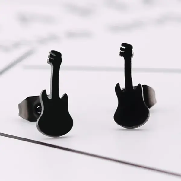 Wholesale PVD Coated 18K Gold Real Gold Plated Violin 304 Stainless Steel Fashion Waterproof Non Tarnish Ear Studs