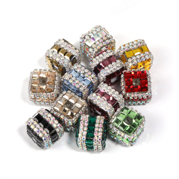 Wholesale Colorful square rhinestone chain beads