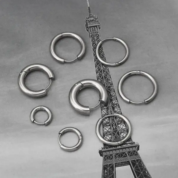 304 Stainless Steel Circle Simple Style Classic Style Earrings