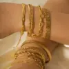 PVD Coated Real Gold Plated Solid Color 304 Stainless Steel Simple Style Waterproof Non Tarnish 304 Stainless Steel Bracelets
