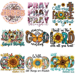 oly-051b4f22b7ffae8e68cfbb8b56a4f984 Wholesale Yellow sunflower letter heat transfer printing