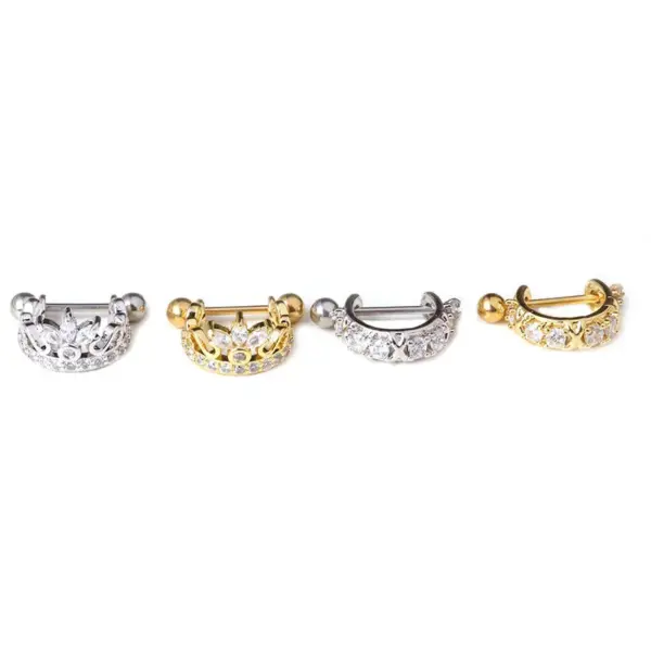Wholesale Ear Cartilage Rings & Studs Fashion U Shape Copper Diamond Zircon