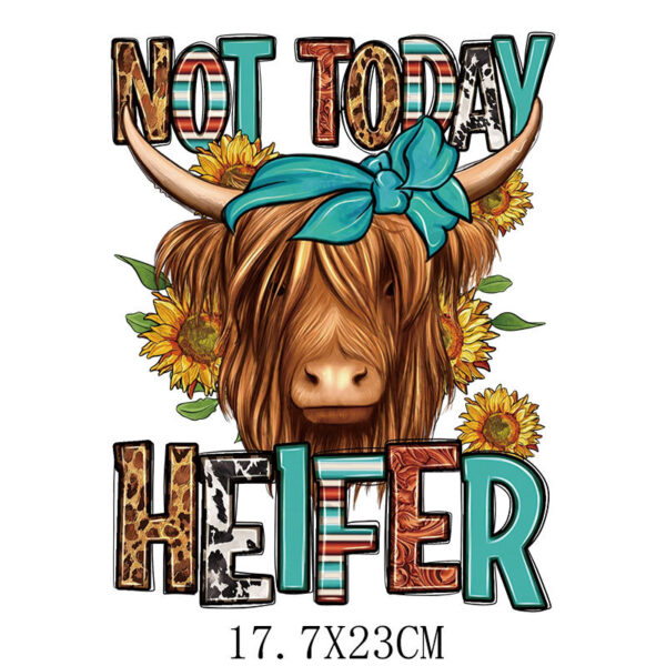 Wholesale Cartoon letter bull head heat transfer printing