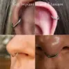 Wholesale G23 Titanium Embedded Zirconia Seamless Simple Personality Piercing Ear Bone Ring Nose Ring Body Piercing Round Design Unisex