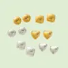 1 Pair Basic Simple Style Round Heart Shape Plating 304 Stainless Steel Ear Studs