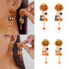 Wholesale Hot-selling European and American cross-border e-commerce style: dripping rhinestone pumpkin earrings; Temu's best-selling letter-themed Halloween tassel earrings.