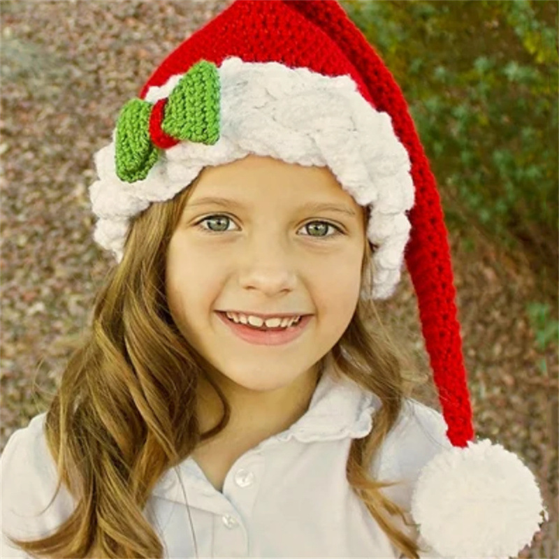 Wholesale Hand-knitted Christmas hat for chilen