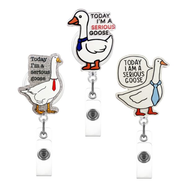 Wholesale Cross-border Hot-selling Creative Goose GOOSE Acrylic Fun Glitter Stretchable Badge Clip Chest Card Certificate Easy Pull Buckle