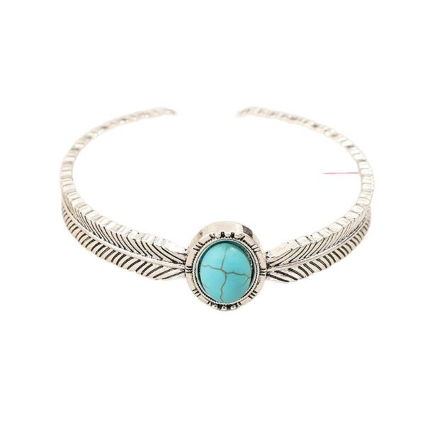 Wholesale Bohemian vintage style open bracelet with synthetic turquoise