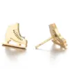 Wholesale PVD Coated Real Gold Plated Letter Skates Ball Stainless Steel Simple Style Waterproof Non Tarnish Ear Studs