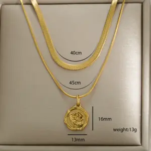 Double Layer One Flower Golden