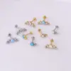 316L Stainless Steel Artificial Gemstones Ear Cartilage Rings & Studs Geometric Waterproof Non Tarnish Surgical Steel Women'S