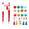 oly-053674cd39ef6bac966076b94e4a0ecc Wholesale beaded pens Christmas Beaded Pen DIY Stationery Tassel Glue Beads