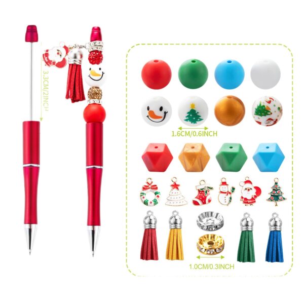 oly-053674cd39ef6bac966076b94e4a0ecc Wholesale beaded pens Christmas Beaded Pen DIY Stationery Tassel Glue Beads