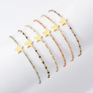 Wholesale Bohemian Star Stainless Steel Enamel Bracelets