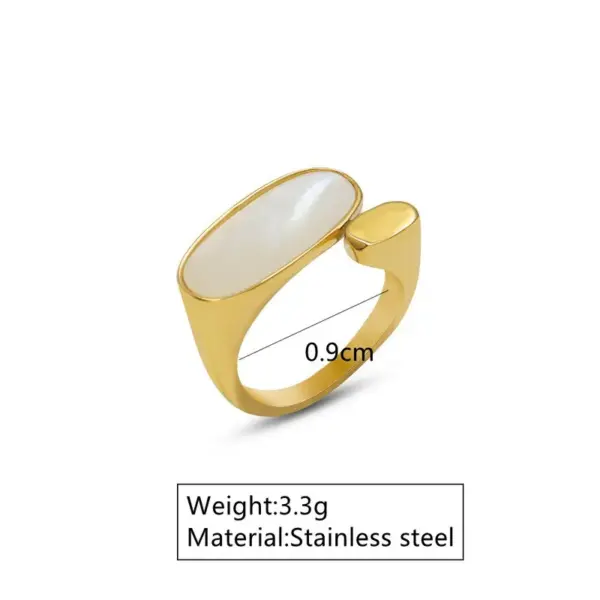 Wholesale Ion Plating (IP) 18K Gold Plated Geometric Rectangle 304 Stainless Steel Lady Novelty Streetwear Waterproof Non Tarnish Open Rings