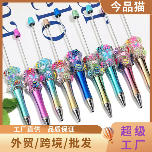 oly-0542866f5711d27fc209eba82ecf6412 Wholesale Flower DIY Beaded Pen Fashion Bead Pen