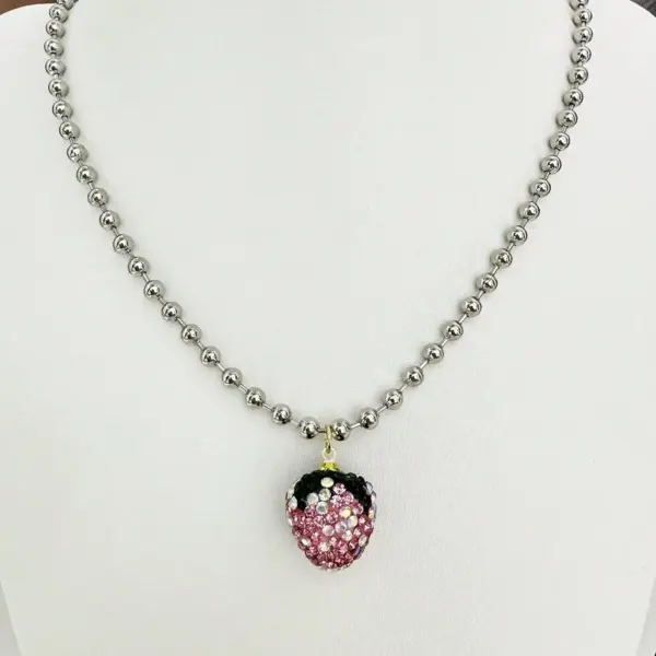 Copper Strawberry Pendant Necklace