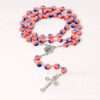 Wholesale 59 polymer clay flat beads cross rosary necklace