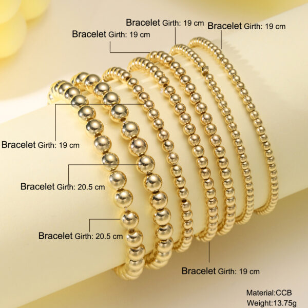 Wholesale Cross-border Hot Selling Hand Jewelry European and American Women's Waterproof Wear-resistant Fashion Simple Beaded Elastic Bracelet 7 Pack