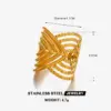 Wholesale Ion Plating (IP) 18K Gold Plated Lines 304 Stainless Steel Artistic Waterproof Non Tarnish Open Rings