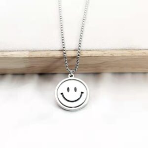Rotating smiley face [60cm titanium steel box chain]]