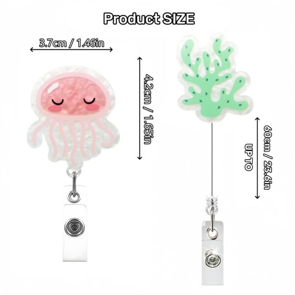 Wholesale Cross-border supply of colorful marine animal shells dolphin fish jellyfish creative shape retractable badge clip easy to pull buckle