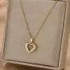 316 Stainless Steel Copper Heart Shape Electroplated 18K Real Gold Plated Vacation Classic Style Waterproof Non Tarnish Coffee Bean Chain Pendant Necklace