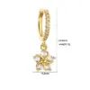 1 Pair Fashion Water Droplets Flower Copper Inlay Zircon Drop Earrings