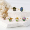 Wholesale Colored stainless steel dried flower ring