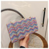 Wholesale 2025 Summer New Cross-border Niche Personalized Shoulder Bag Small Square Bag Portable Chain Rainbow Evening Bag
