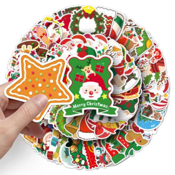 Wholesale 102 pcs/pack Christmas Cartoon Graffiti Holiday Theme Sticker